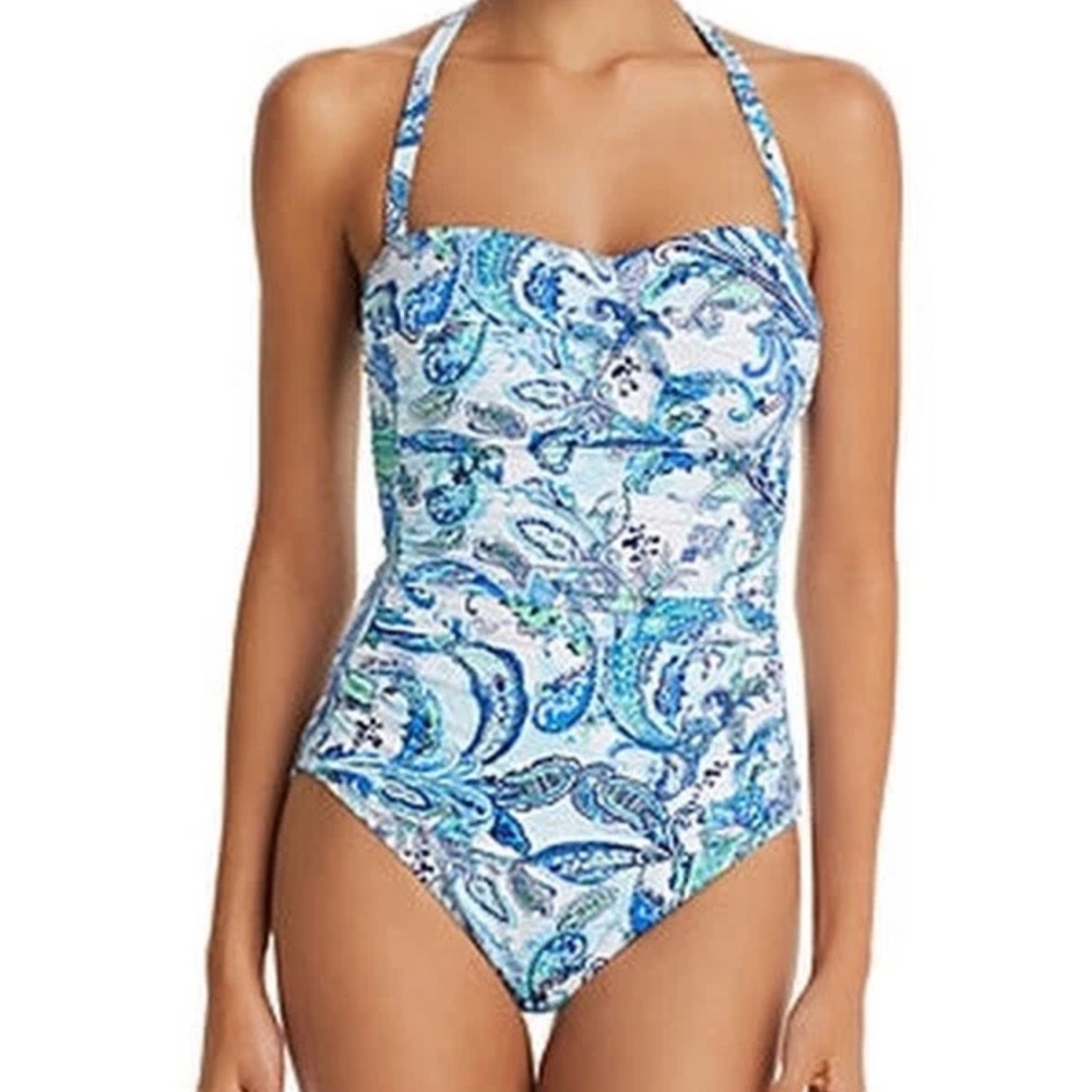 Lauren Ralph Lauren Fiesta Paisley Twist Bandeau one-piece Women’s Swimsuit 12